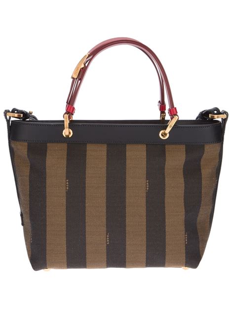 fendi striped leather tote|Fendi handbags sale.